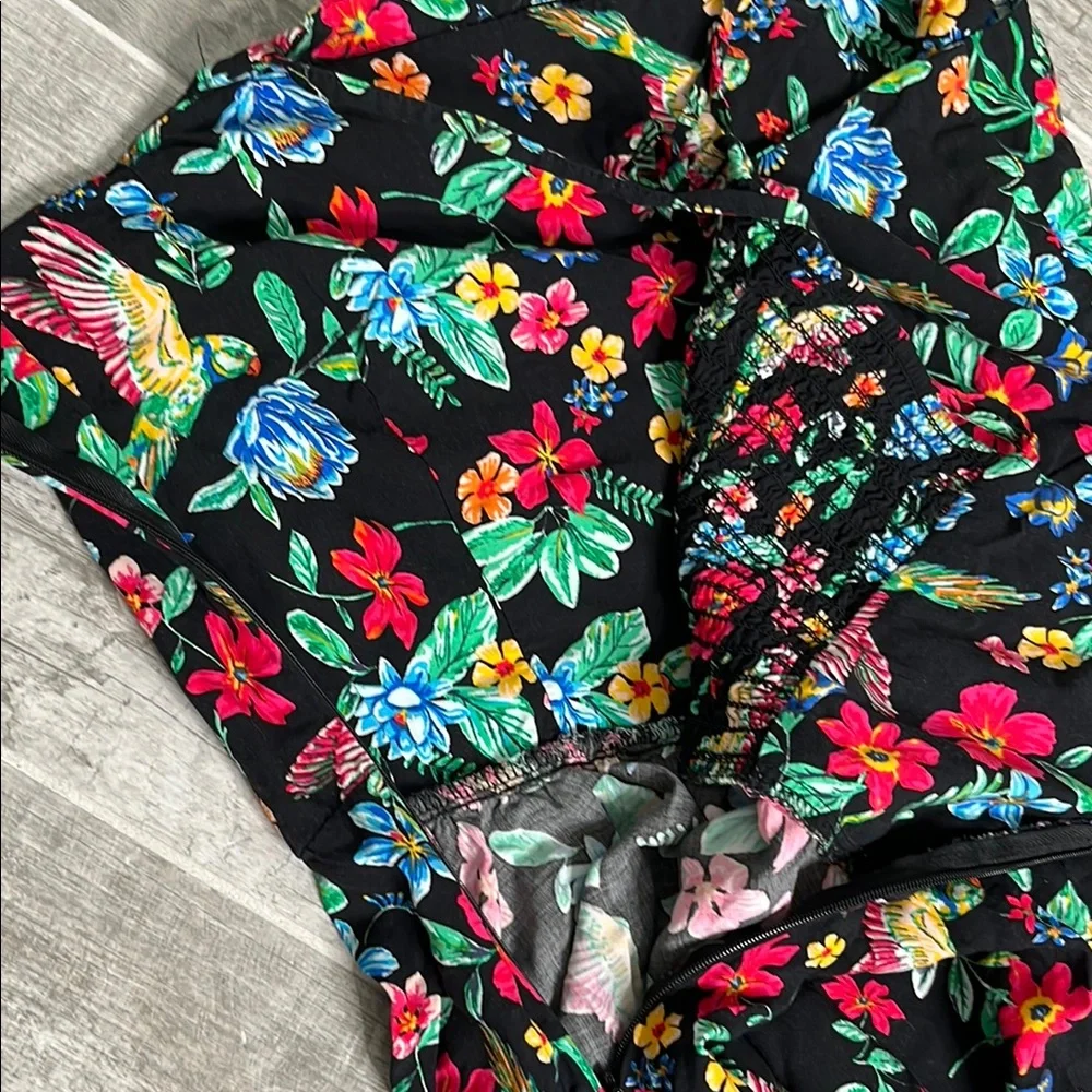 Floral Black Mini Dress - Picture 5 of 8